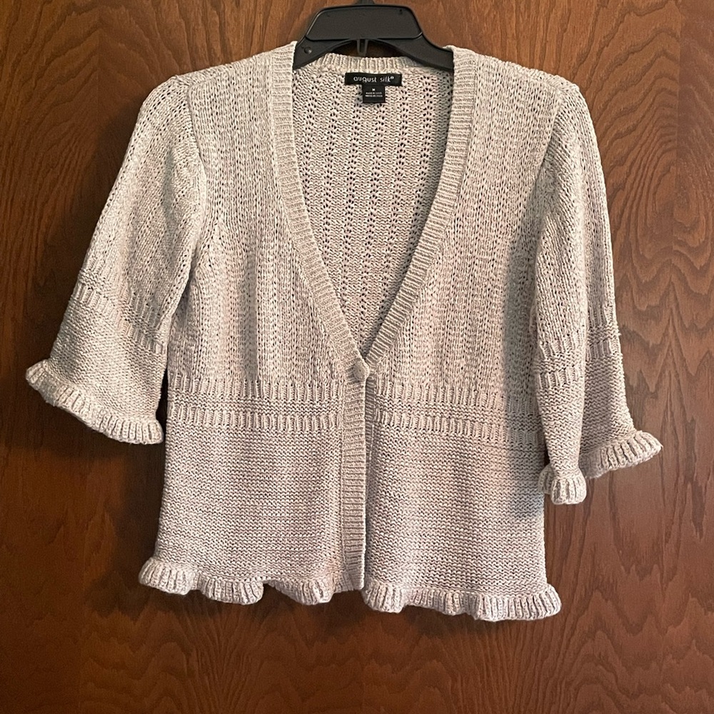 August Silk Gray Cardigan